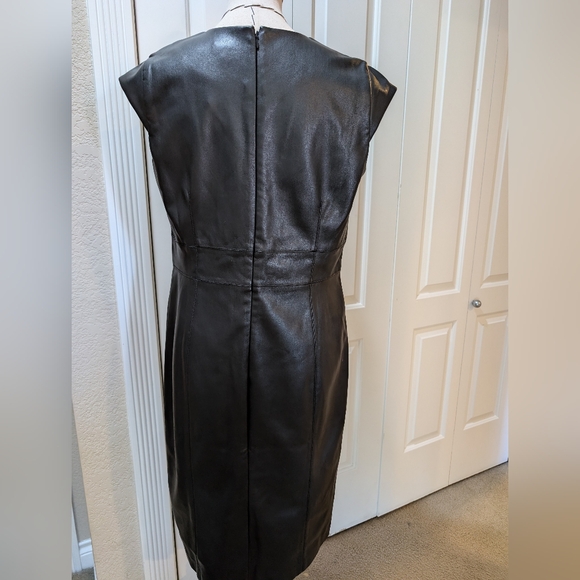 Ann Taylor NWT Black Leather Dress - Picture 4 of 10